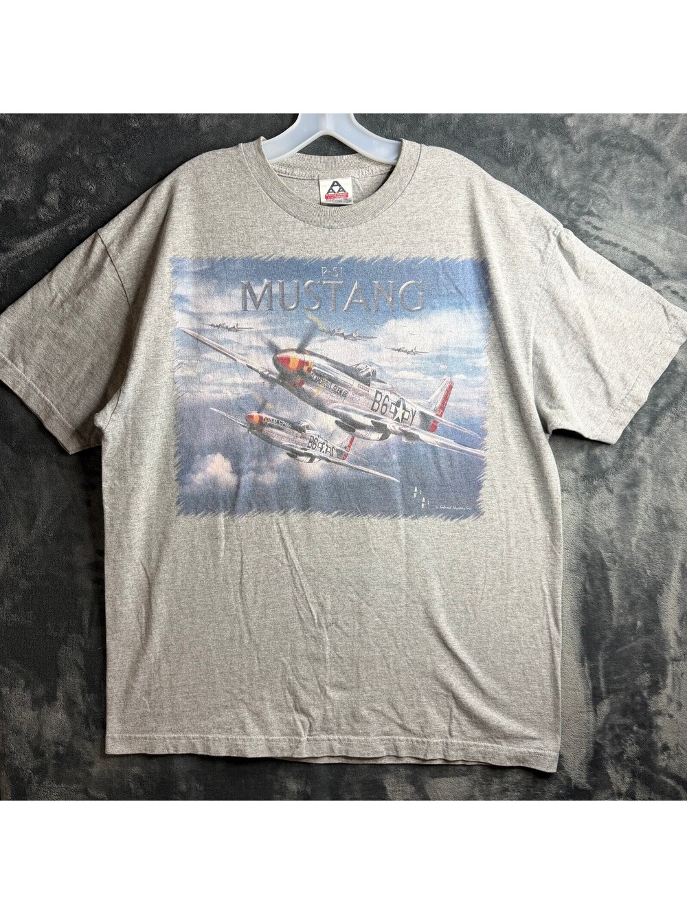 Vintage Alstyle P-51 Mustang Airplane T-Shirt Mens XL AAA Tag